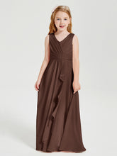Boho Long Chiffon Bridesmaid Gown Chocolate