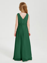 Boho Long Chiffon Bridesmaid Gown Dark Green