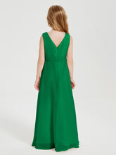 Boho Long Chiffon Bridesmaid Gown Emerald