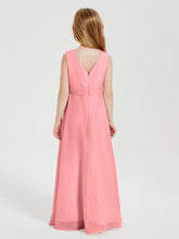 Boho Long Chiffon Bridesmaid Gown Flamingo