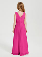 Boho Long Chiffon Bridesmaid Gown Fuchsia