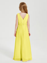 Boho Long Chiffon Bridesmaid Gown Lemon