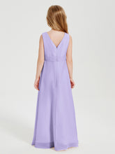 Boho Long Chiffon Bridesmaid Gown Lilac