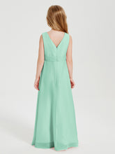 Boho Long Chiffon Bridesmaid Gown Mint Green