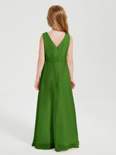 Boho Long Chiffon Bridesmaid Gown Moss