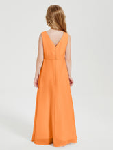 Boho Long Chiffon Bridesmaid Gown Orange