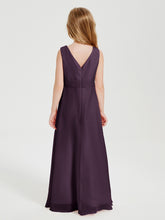 Boho Long Chiffon Bridesmaid Gown Plum