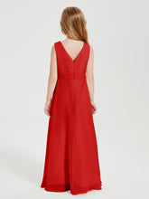 Boho Long Chiffon Bridesmaid Gown Red