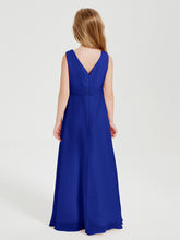Boho Long Chiffon Bridesmaid Gown Royal Blue