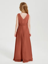 Boho Long Chiffon Bridesmaid Gown Rust