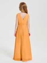 Boho Long Chiffon Bridesmaid Gown Tangerine