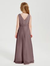 Boho Long Chiffon Bridesmaid Gown Vintage Mauve
