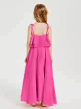 Chiffon Junior Bridesmaid Dresses Long Cascading Skirt Azalea