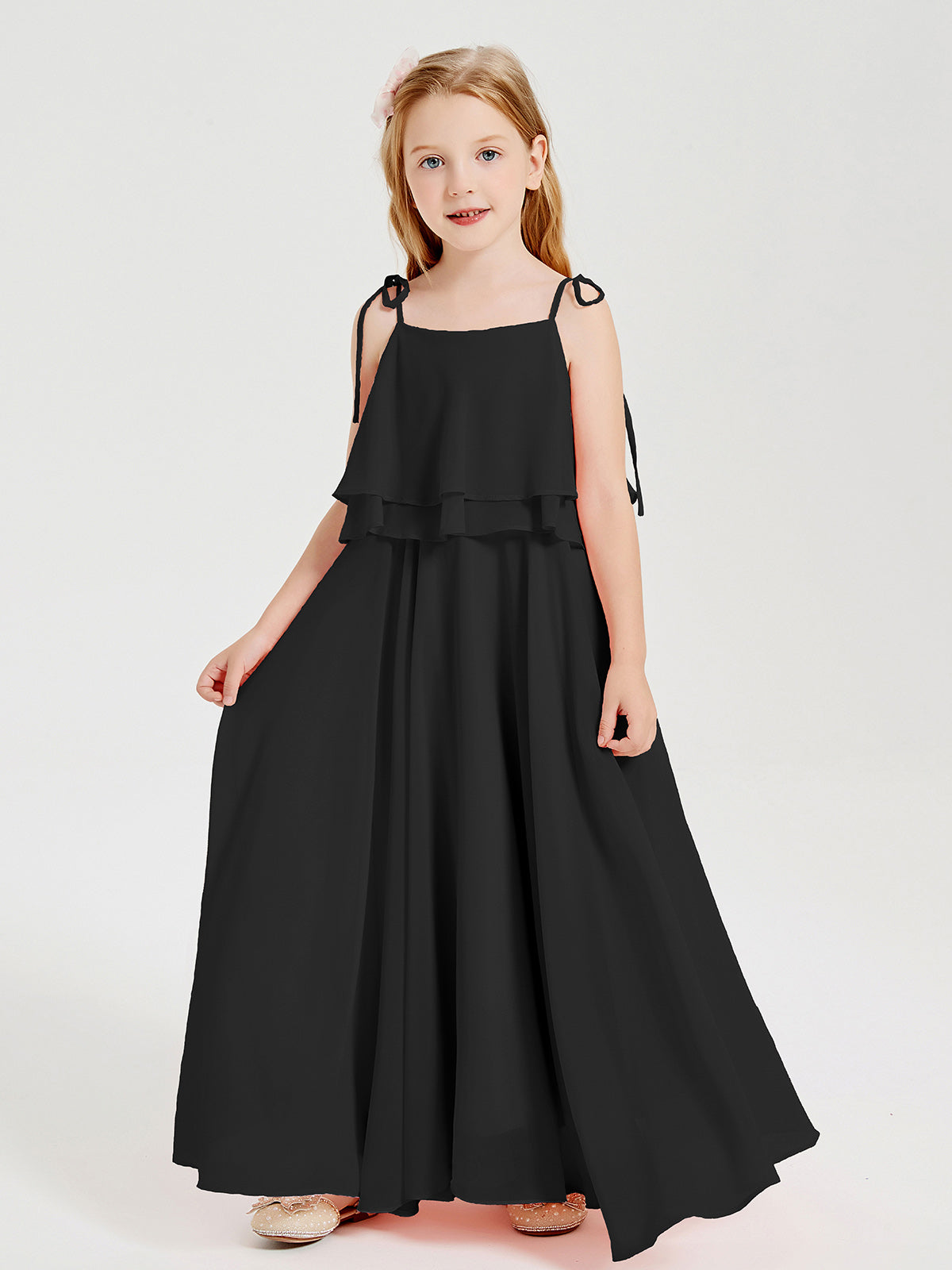 Kids black maxi sales dress