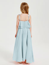 Chiffon Junior Bridesmaid Dresses Long Cascading Skirt Mist