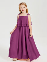 Chiffon Junior Bridesmaid Dresses Long Cascading Skirt Orchid