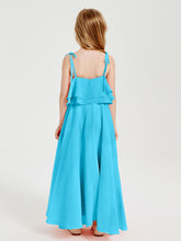 Chiffon Junior Bridesmaid Dresses Long Cascading Skirt Pool