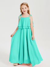 Chiffon Junior Bridesmaid Dresses Long Cascading Skirt Spa
