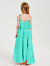 Chiffon Junior Bridesmaid Dresses Long Cascading Skirt Spa