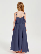 Chiffon Junior Bridesmaid Dresses Long Cascading Skirt Stormy