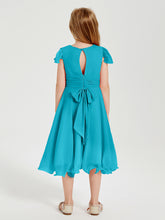 Chiffon Tea Length Junior Bridesmaid Dresses Jade