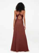 Illusion Neck Lace Top Long Chiffon Dresses Terracotta
