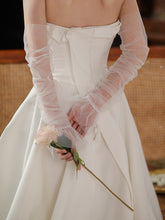 Plain Extended Tulle Bridal Gloves