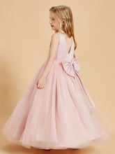 Tulle Junior Bridesmaid Dresses Satin Top Dusty Rose