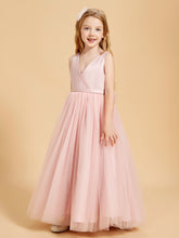 Tulle Junior Bridesmaid Dresses Satin Top Dusty Rose