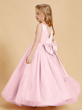 Tulle Junior Bridesmaid Dresses Satin Top Blushing Pink