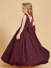 Tulle Junior Bridesmaid Dresses Satin Top Cabernet