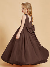 Tulle Junior Bridesmaid Dresses Satin Top Chocolate