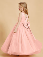 Tulle Junior Bridesmaid Dresses Satin Top Coral