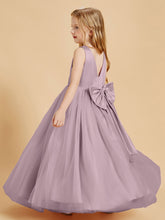 Tulle Junior Bridesmaid Dresses Satin Top Dusk