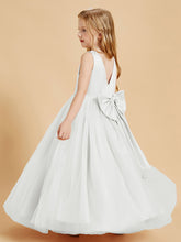 Tulle Junior Bridesmaid Dresses Satin Top Ivory
