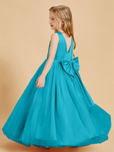 Tulle Junior Bridesmaid Dresses Satin Top Jade