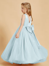 Tulle Junior Bridesmaid Dresses Satin Top Mist