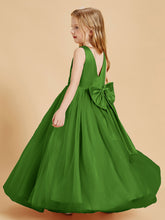 Tulle Junior Bridesmaid Dresses Satin Top Moss