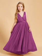 Tulle Junior Bridesmaid Dresses Satin Top Orchid