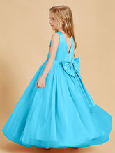 Tulle Junior Bridesmaid Dresses Satin Top Pool