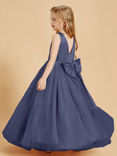 Tulle Junior Bridesmaid Dresses Satin Top Stormy