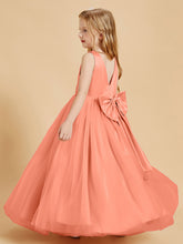 Tulle Junior Bridesmaid Dresses Satin Top Sunset