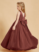 Tulle Junior Bridesmaid Dresses Satin Top Terracotta