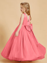 Tulle Junior Bridesmaid Dresses Satin Top Watermelon