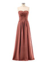 Chiffon Strapless Dresses with Sweetheart Terracotta