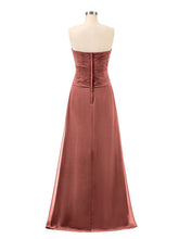 Chiffon Strapless Dresses with Sweetheart Terracotta