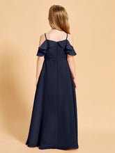 Off-the-Shoulder Bridesmaid Gown for Juniors Dark Navy