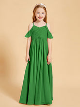Off-the-Shoulder Bridesmaid Gown for Juniors Green