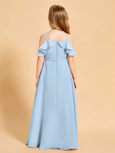 Off-the-Shoulder Bridesmaid Gown for Juniors Sky Blue