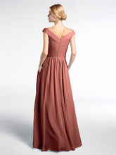 V-neck Off shoulder Maxi Dress with Pockets Terracotta